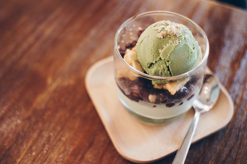 Close-up of ice cream on table