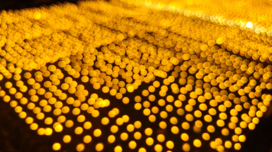 Close-up of illuminated yellow pattern