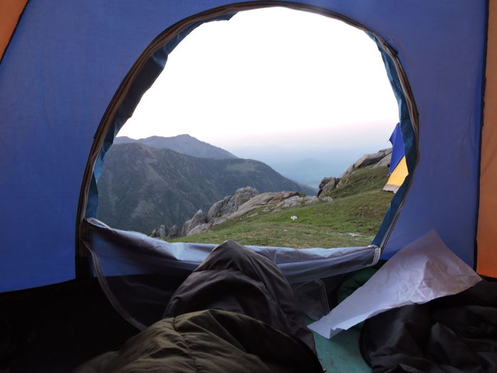 Camping in mountains 