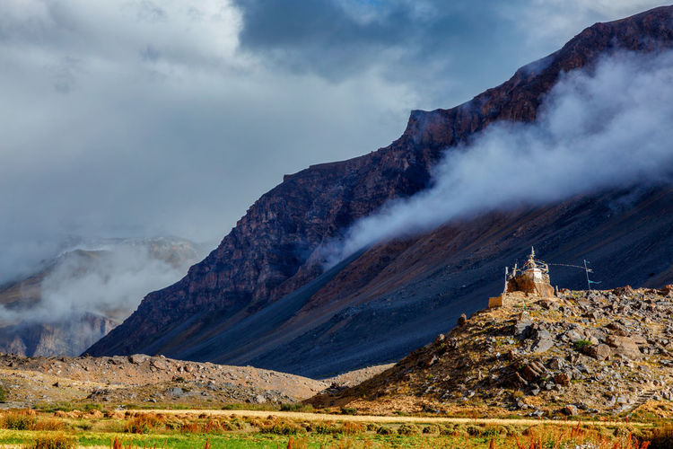 Small gompa in spiti valley in himalayas
