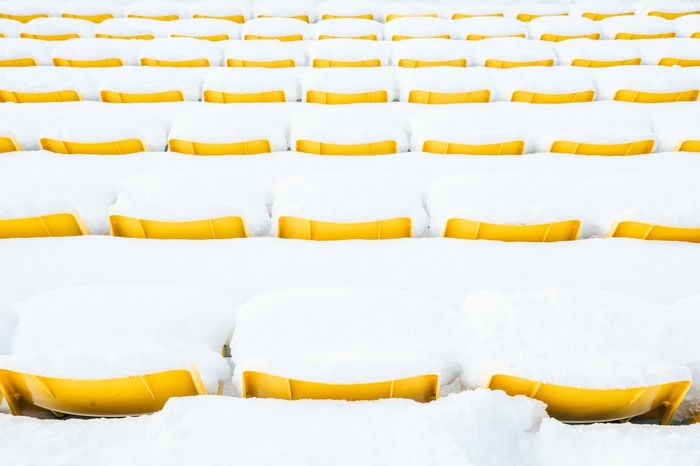 Row of yellow chairs