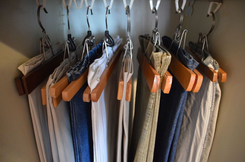 Clothes in wardrobe