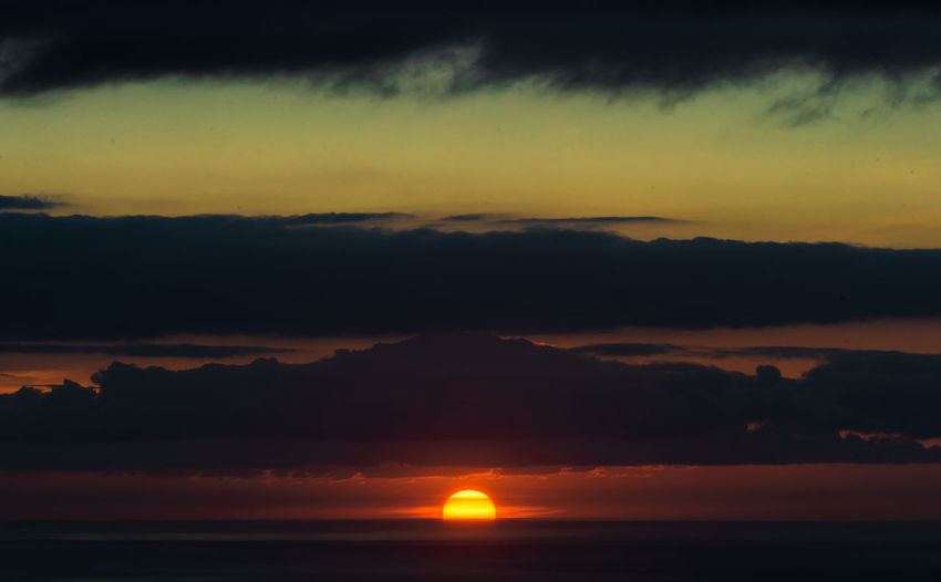 Scenic view of dramatic sky during sunset