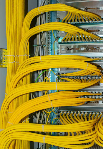 Network switch and network cable rj45 patch cable in a data center