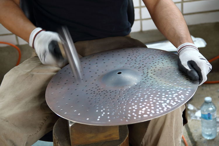 Cymbal making hammer blacksmith raw metal motion