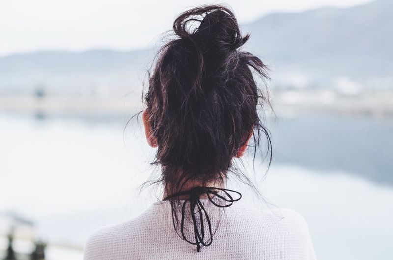Rear view of woman outdoors