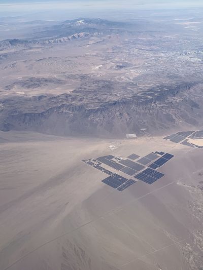 High angle view of desert land