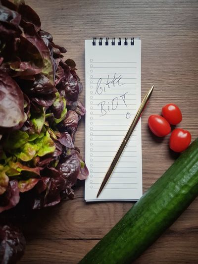 High angle view of vegetables on cutting board