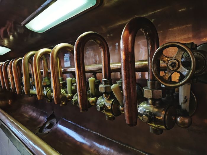 Beer taps in brewery