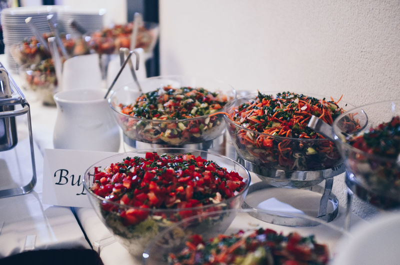 Close-up of food in bowl on table