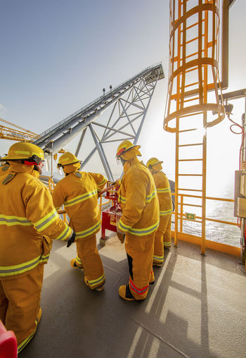 Offshore platform fire drill in the gulf of mexico