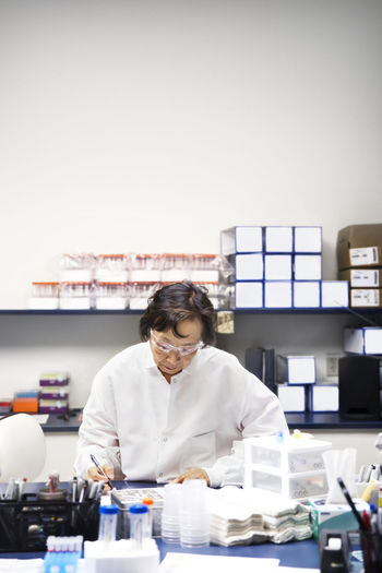 Senior female scientist working in laboratory