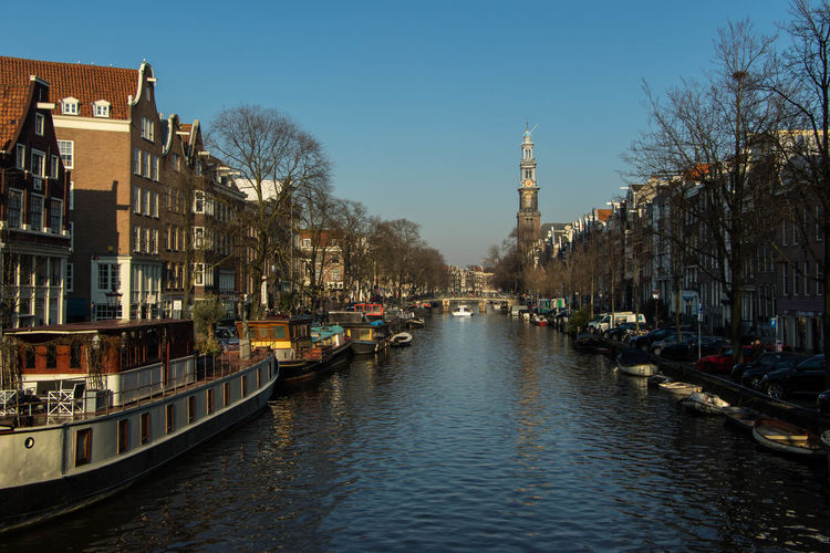 Canal passing through city