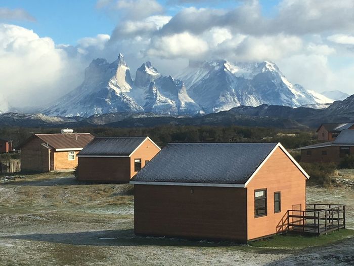 Landscape and hostels in patagonia, chile