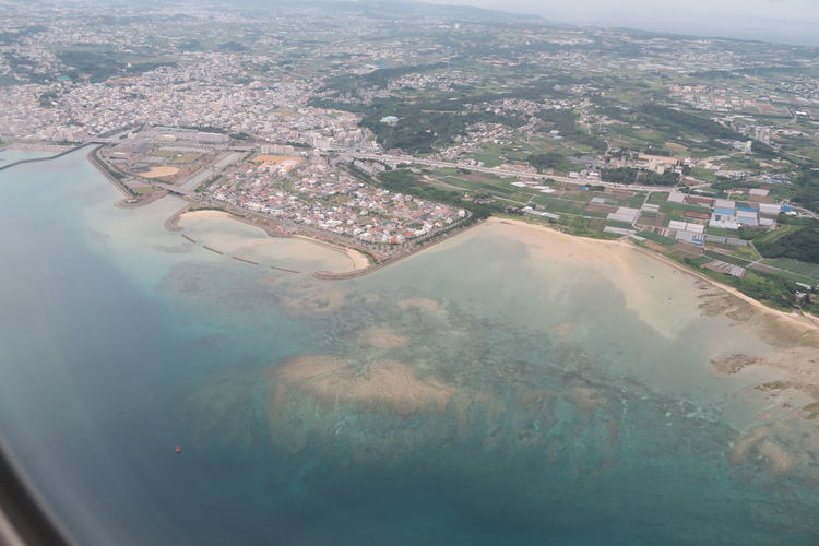 Aerial view of city and buildings