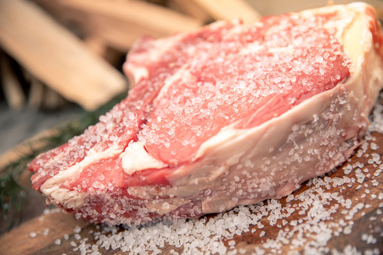 Close-up of chopped meat