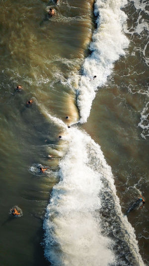 High angle view of sea