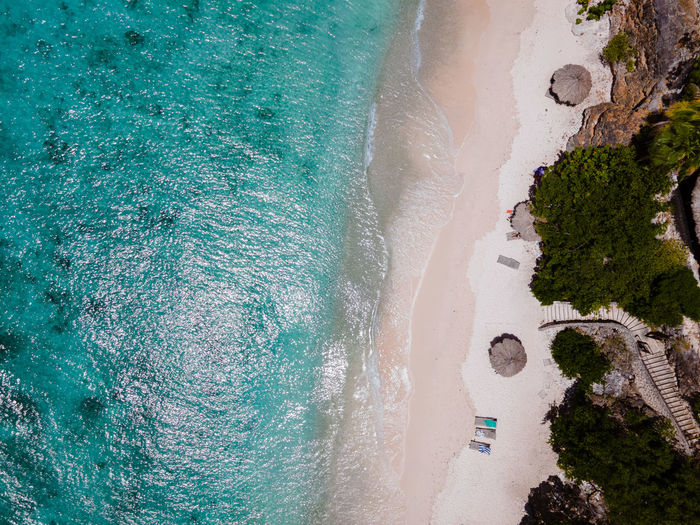 High angle view of beach
