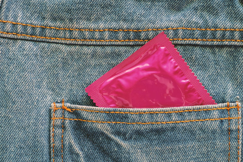 Close-up of packet in pocket