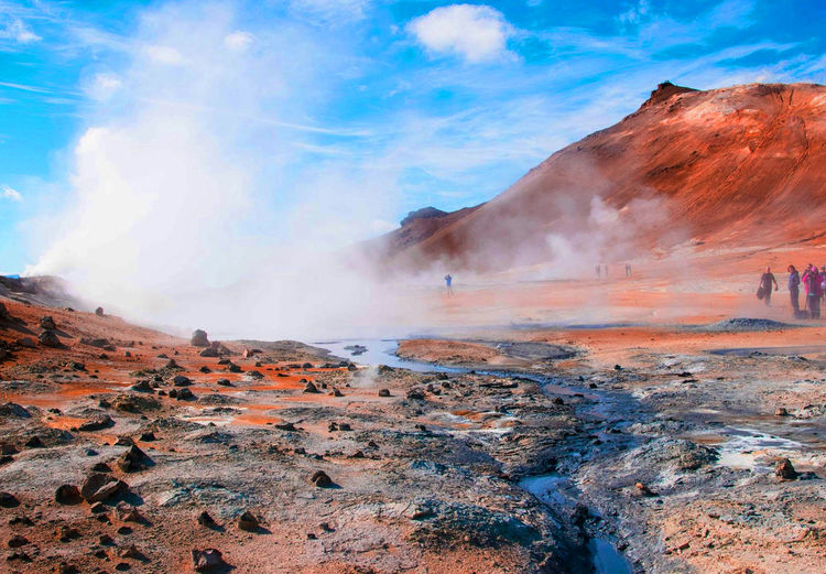 Tourists at geyser