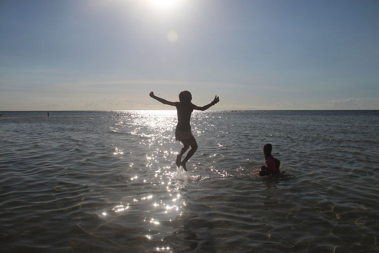 Children at seaside