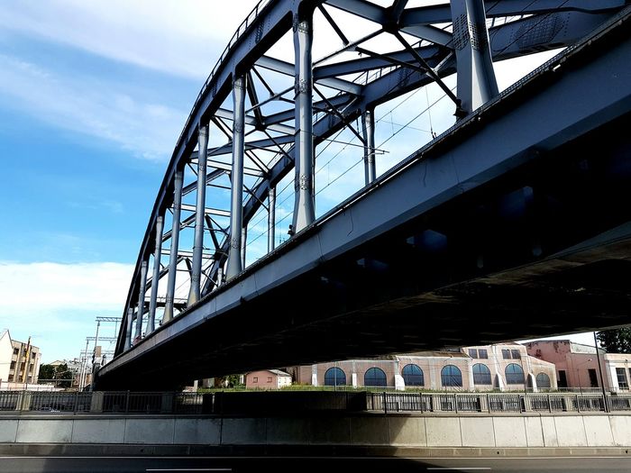 Low angle view of bridge against sky