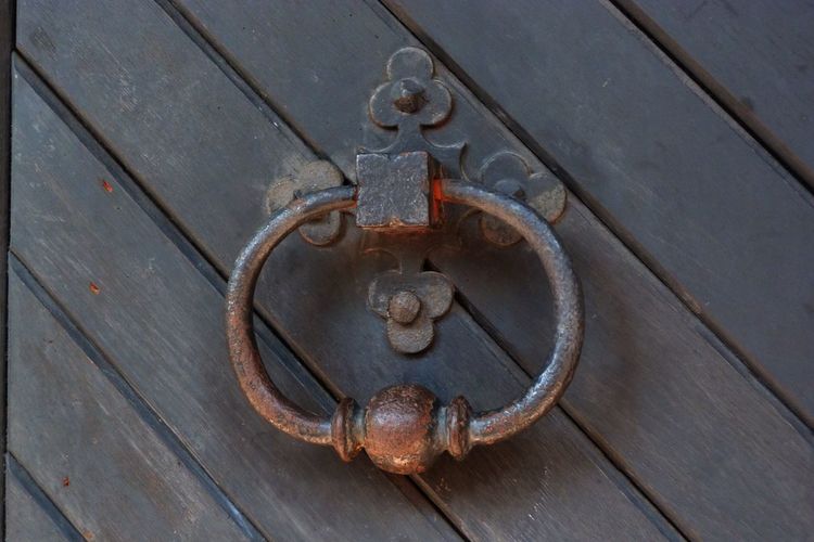 Close-up of metallic doorknob