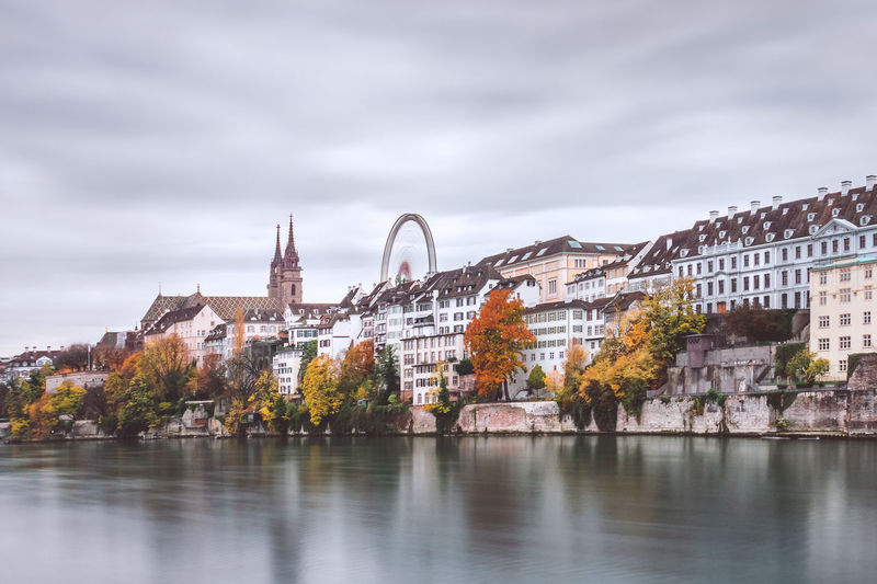 View of river with buildings in background