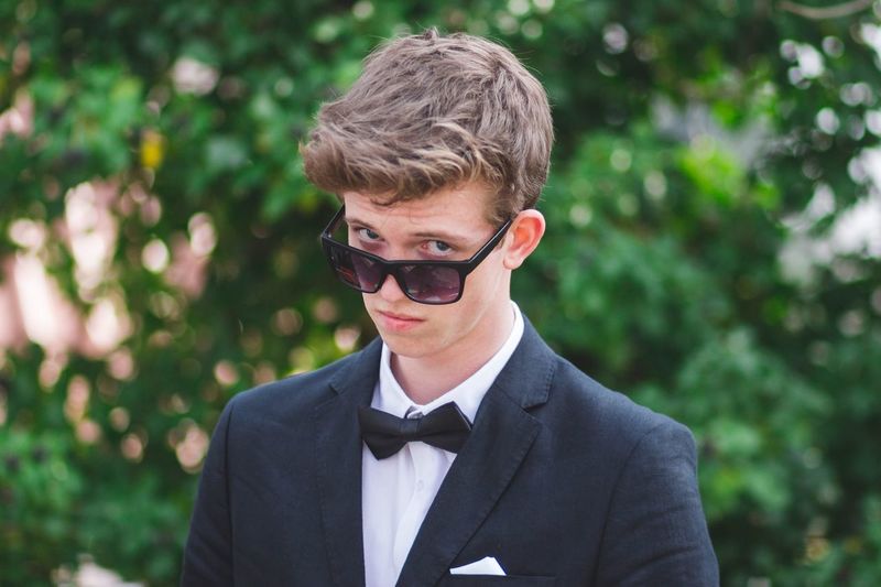 Portrait of teenage boy wearing sunglasses