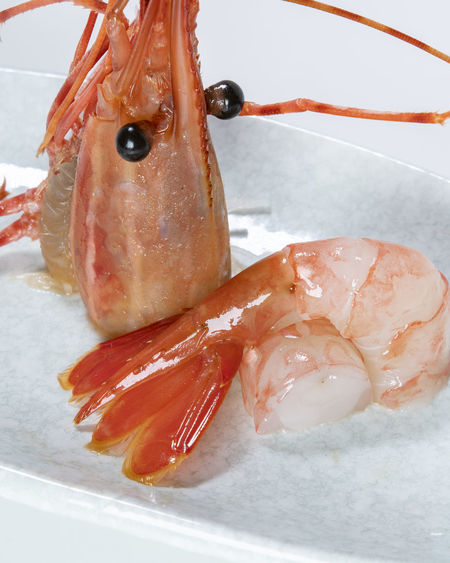 Close-up of shrimp in plate