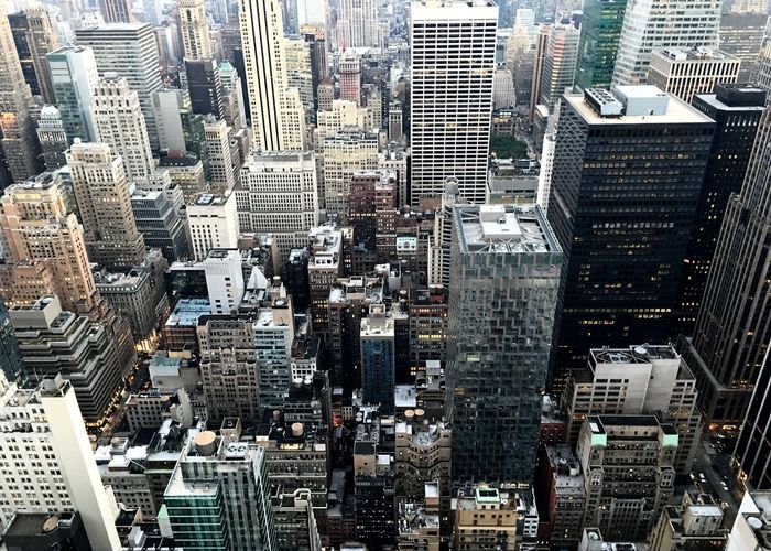 High angle view of city