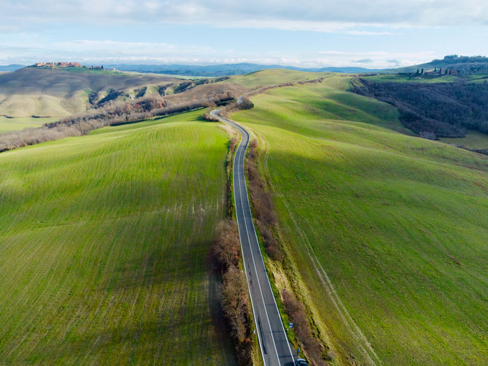 Scenic view of land against sky