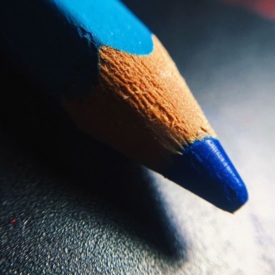 Close-up of blue pencil