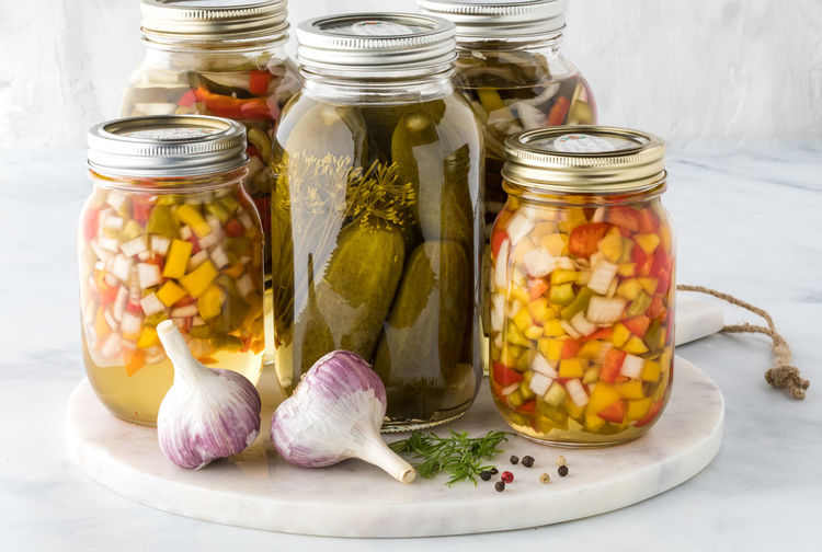 Jars of pickles
