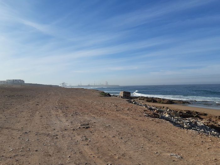 Scenic view of beach against sky
