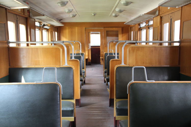 EMPTY CHAIRS IN TRAIN
