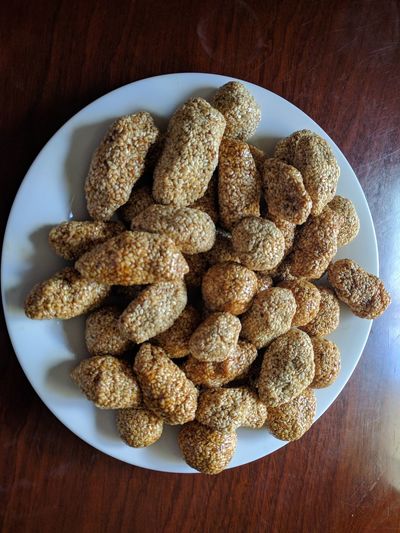 Homemade sweets made from sesame seeds and jaggery