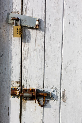 Close-up of closed door