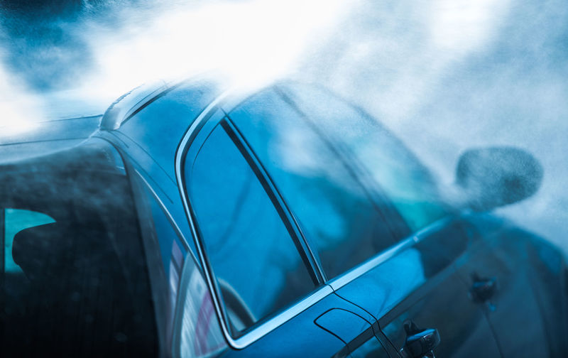 Close-up of car window