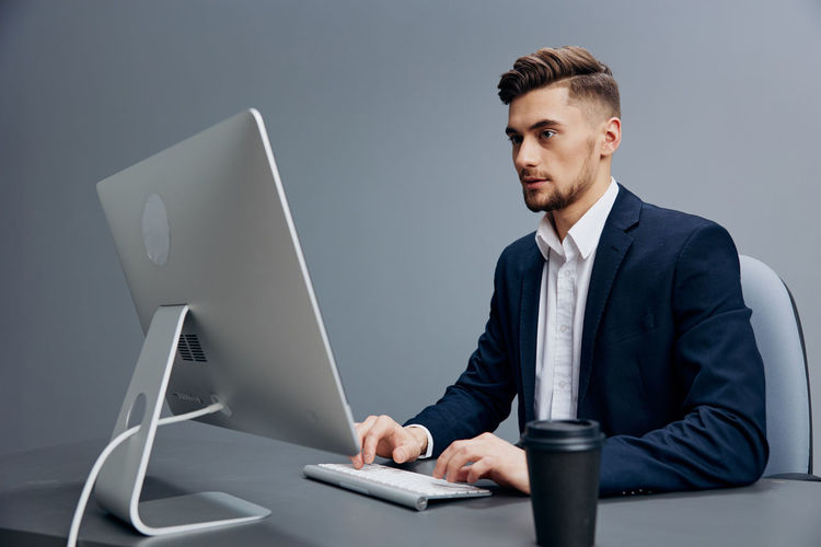 Businessman working at office