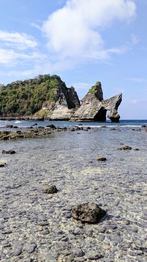Scenic view of sea and rocks