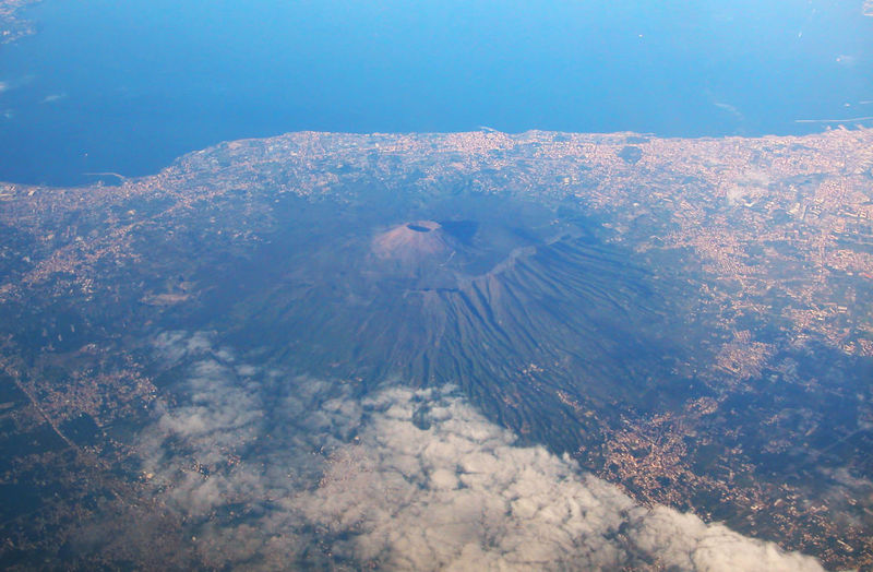 Aerial view of etna volcano in sicily