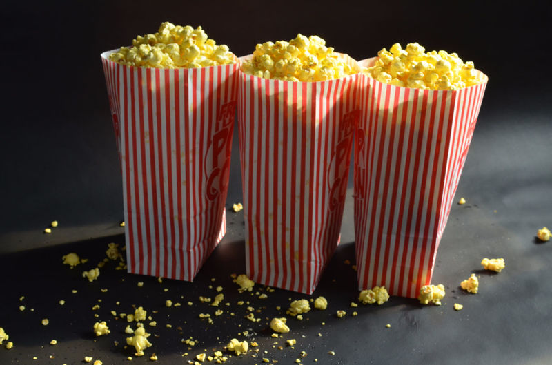 Popcorns in paper bags