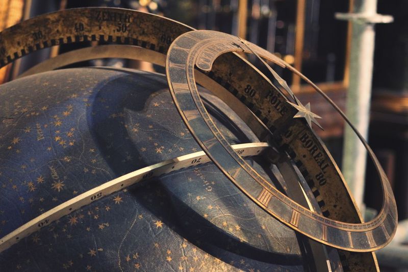 Close-up of old-fashioned astronomical clock