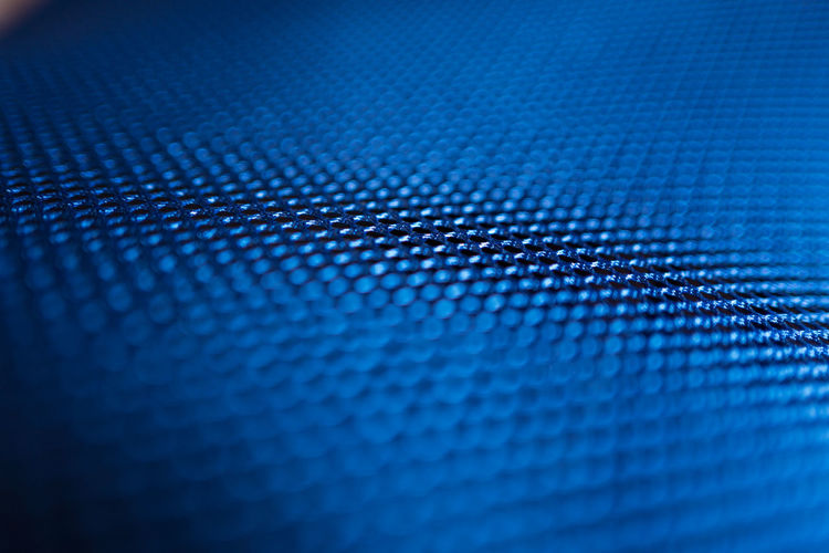 Blue net fabric of back of chair