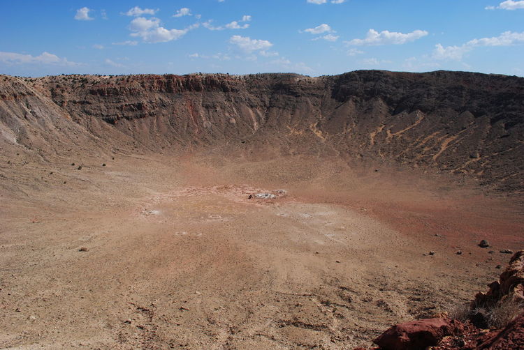 High angle view of volcanic crater