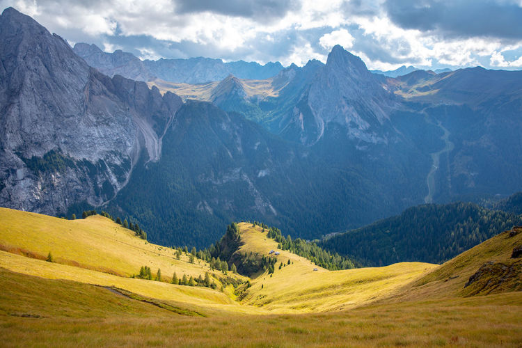 Scenic view of mountains against sky