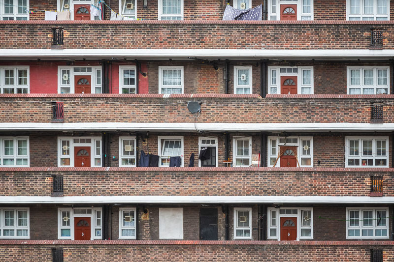 Block of council housing flats in the rockingham estate in elephant and castle area, south london