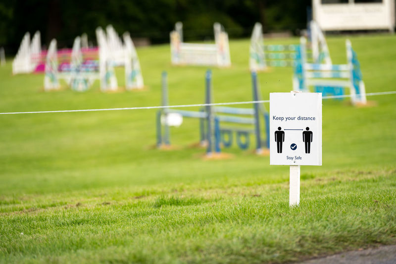 Information sign on field