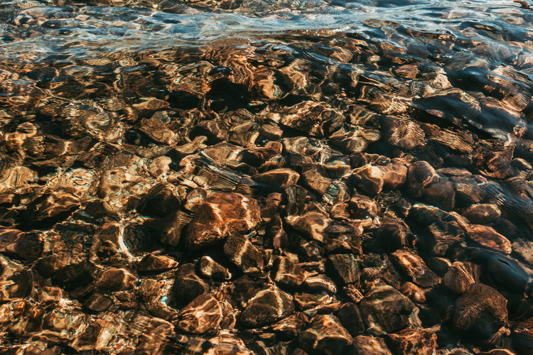 Full frame shot of rocks at beach